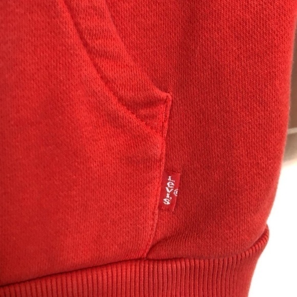 LEVI’S | Youth Red Levi’s Blue Logo Hoodie, Size Large - Picture 4 of 6